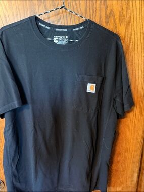 Carhartt Black Short-Sleeve Pocket Tee with Logo Patch